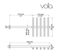 MEDIDAS CABEZAL DUCHA A PARED VOLA